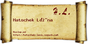 Hatschek Léna névjegykártya
